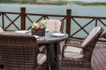 Direct Wicker Outdoor Patio 5-Piece All Weather PE Rattan Dining Set with Cushions
