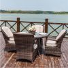Direct Wicker Outdoor Patio 5-Piece All Weather PE Rattan Dining Set with Cushions