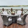Direct Wicker Outdoor Patio 5-Piece All Weather PE Rattan Dining Set with Cushions